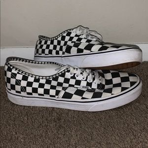 Black and white checkered Vans